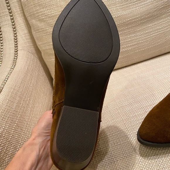 Carlos Vivian Brown Western Suede Bootie w Floral Embroidering / Size 8 - Picture 7 of 11